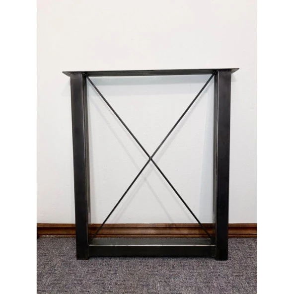 Masa Ayağı Siyah Metal Profil Masa Ayağı Çalışma Masası Ayağı - Resim 3