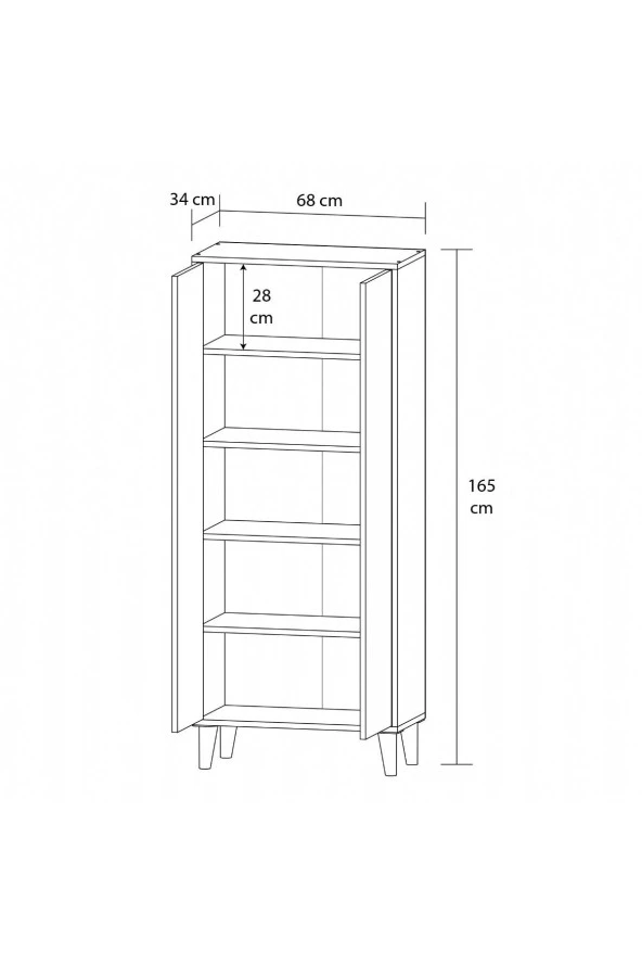 Mobilique Çok Amaçlı 5Raflı İzmir Dolap - 2