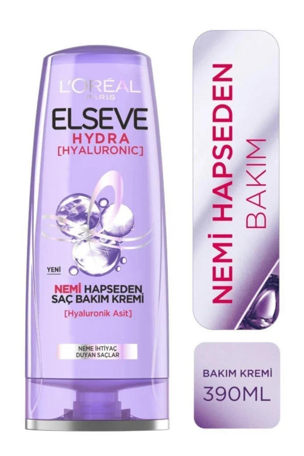 Elseve Hydra [Hyaluronic] Nemi Hapseden Saç Bakım Kremi 390Ml