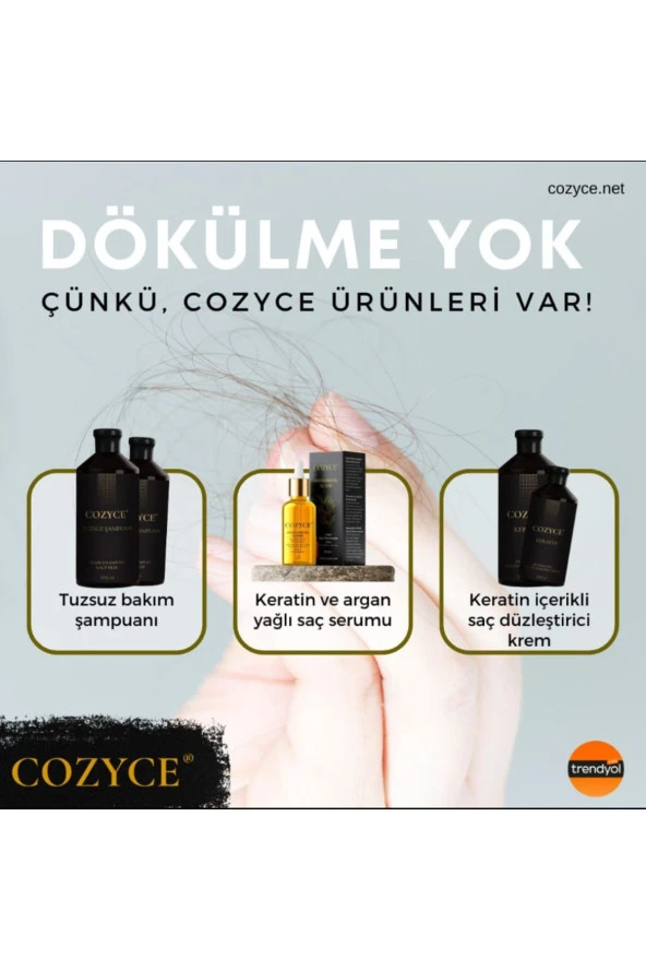 Cozyce Keratin 600 ml Saç Serumu 30 ml Keratin Sonrası Saç Bakım Seti Hediye Koku Kesesi - 5