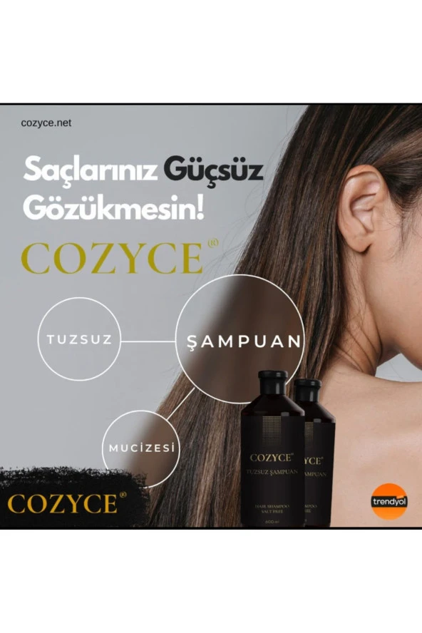 Cozyce Tuzsuz Şampuan 600 Ml + Brezilya Fönü Keratini 600 Ml Saç Düzleştirici Keratin Seti - 5