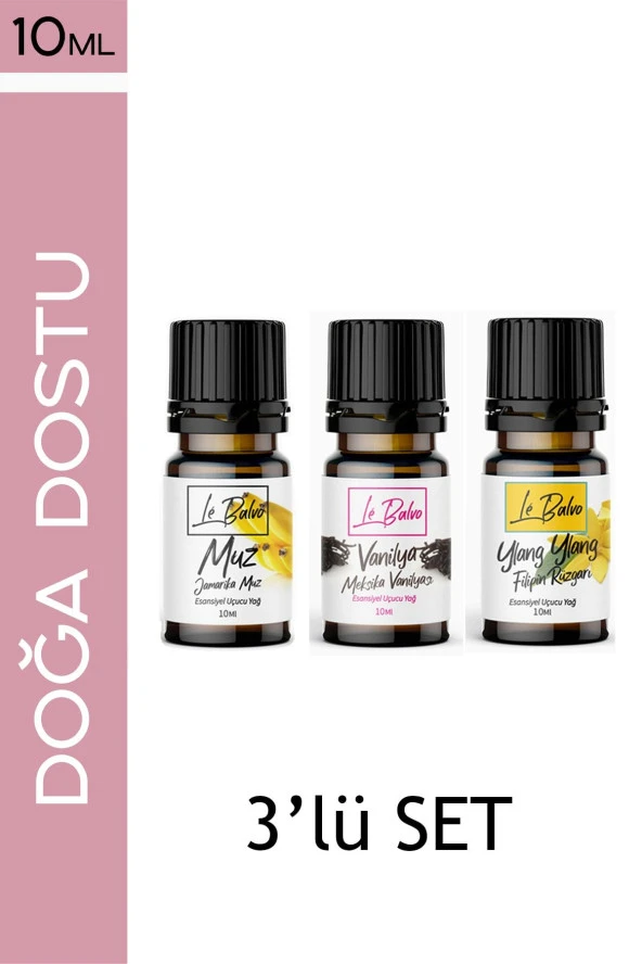 LE BALVO Muz,vanilya,ylang Ylang Doğal Uçucu Saf Buhurdanlık Esansı Oda Kokusu Esans Buhur Yağı 10ml
