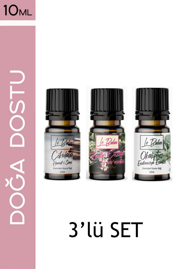 LE BALVO Çikolata,zeytin Çiçeği,okaliptüs Doğal Uçucu Saf Buhurdanlık Esansı Oda Kokusu Esans Buhur Yağı 10ml