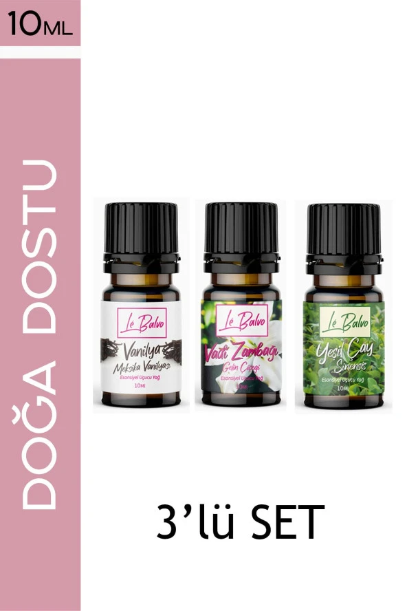 LE BALVO Vanilya,vadi Zambağı,yeşil Çay Doğal Uçucu Saf Buhurdanlık Esansı Oda Kokusu Esans Buhur Yağı 10ml