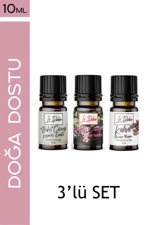 LE BALVO Buket Çiçeği,zeytin Çiçeği,kahve Doğal Uçucu Saf Buhurdanlık Esansı Oda Kokusu Esans Buhur Yağı 10ml