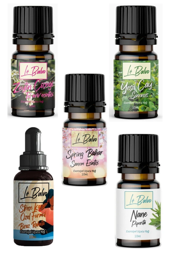 LE BALVO Zeytin,sanem Esintisi,yeşil Çay,stres,nane Buhurdanlık Esansı Oda Koku Esans Buhur Yağ 10ml