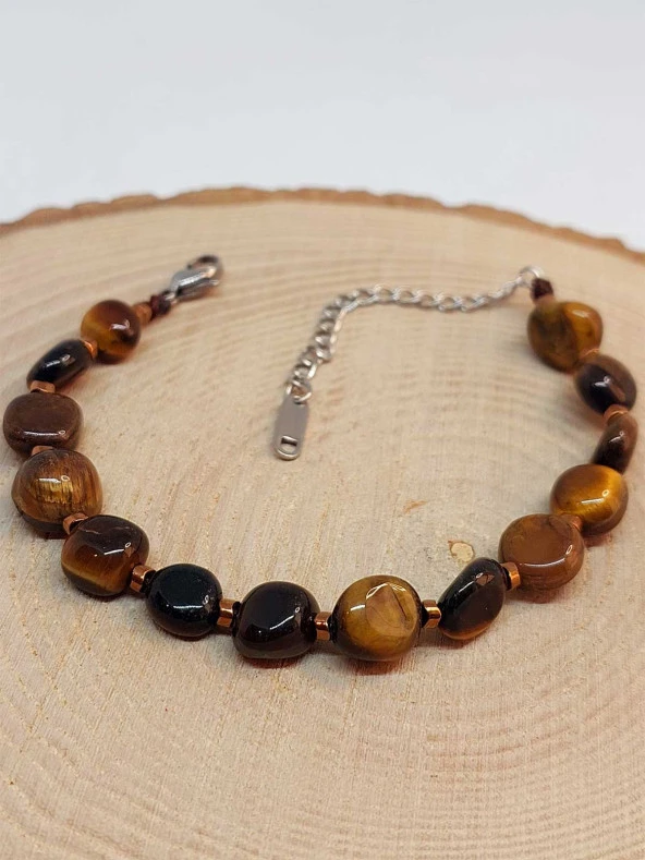 Kaplan Gözü Taşı Tasarım Bileklik (47106) - Resim 3