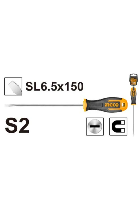 Ingco Hs686150 Mıknatıslı Düz Tornavida 6.5*150