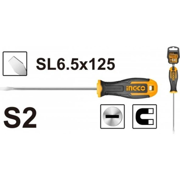 Ingco Hs686125 Mıknatıslı Düz Tornavida 6.5*125