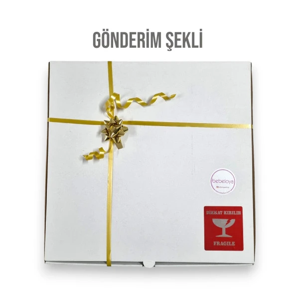 Bebeloya Beyaz Pembe Gold Kişiye Özel 3D Ahşap Bebek Kapı Süsü | Renkli ve Şık Tasarımlar - 4