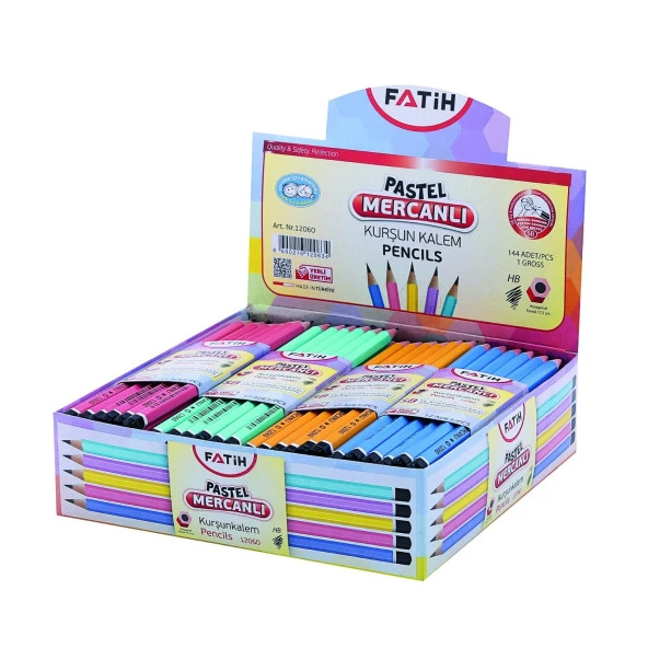 Fatih Pastel Mercanlı Kurşun Kalem 144 Adet 12060