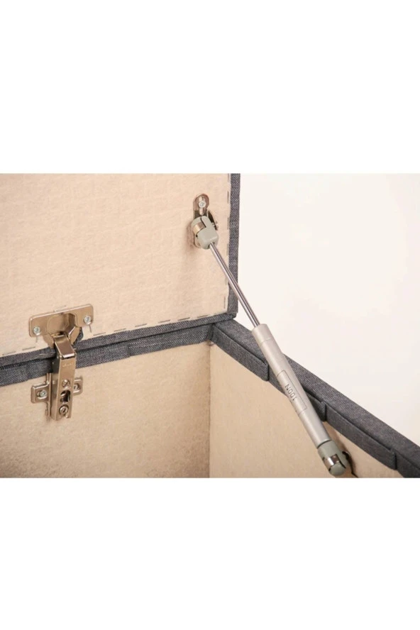 Mc Mobilya Sahra Peri Sandıklı Keten Puf Sandıklı Puf Bench Pistonlu - Resim 5