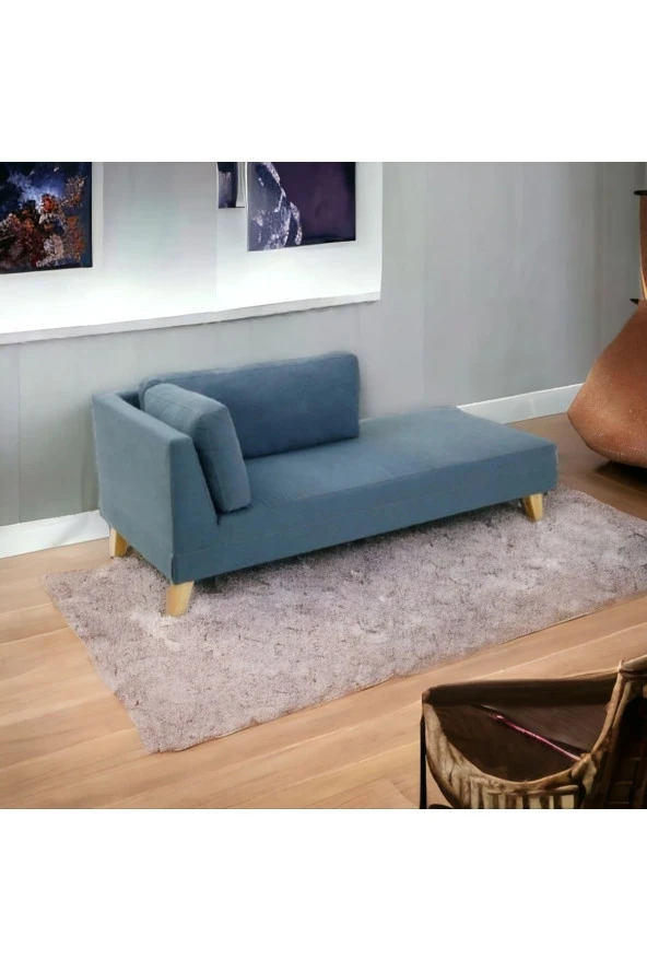 Mc Mobilya Sahra Peri Bench Dinlenme Koltuğu Keten Kumaş Josefin Koltuğu Middo - Resim 3