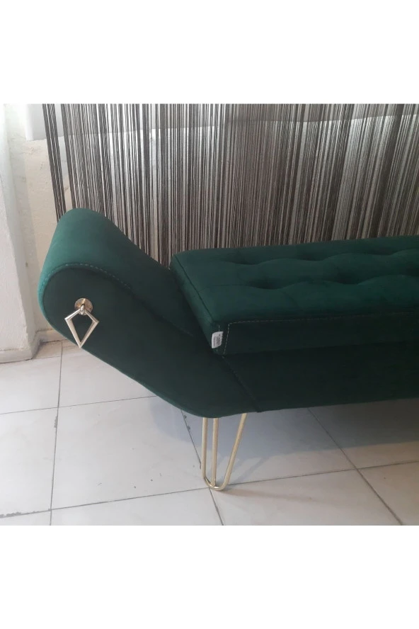 Mc Mobilya Sahra Peri Bench Puf Ayak Ucu Dinlenme Koltuğu Metal Ayak - Resim 2