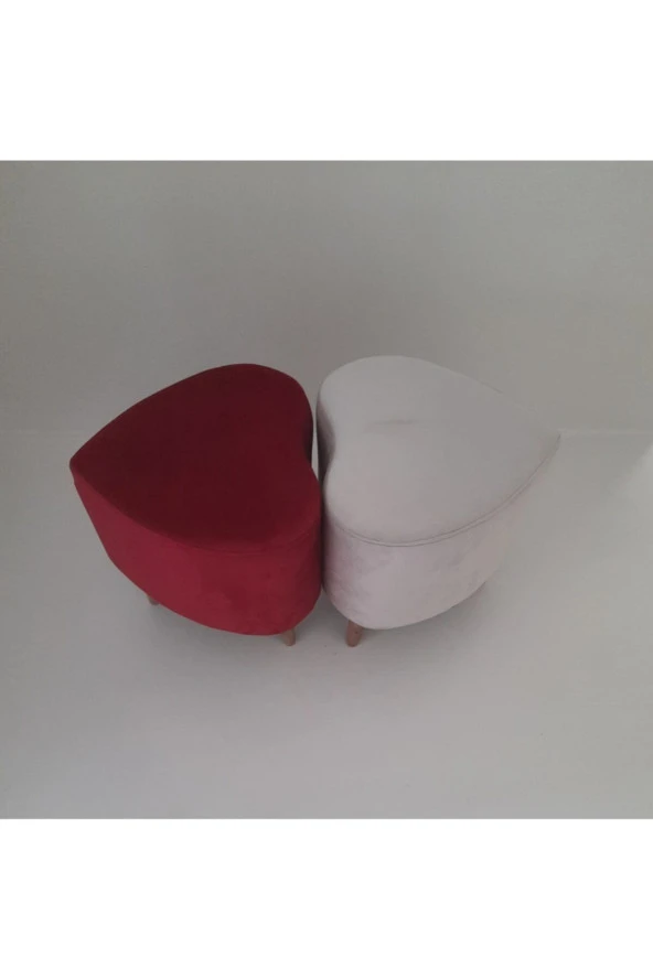 Mc Mobilya Sahra Kalp Puf Tabure Ayaklı - Resim 4