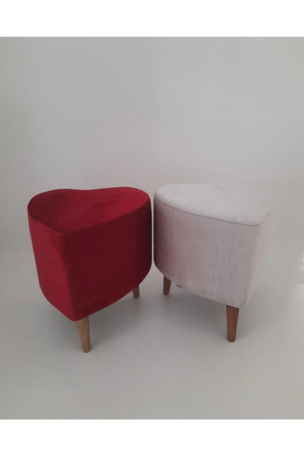 Mc Mobilya Sahra Kalp Puf Krem - Resim 4