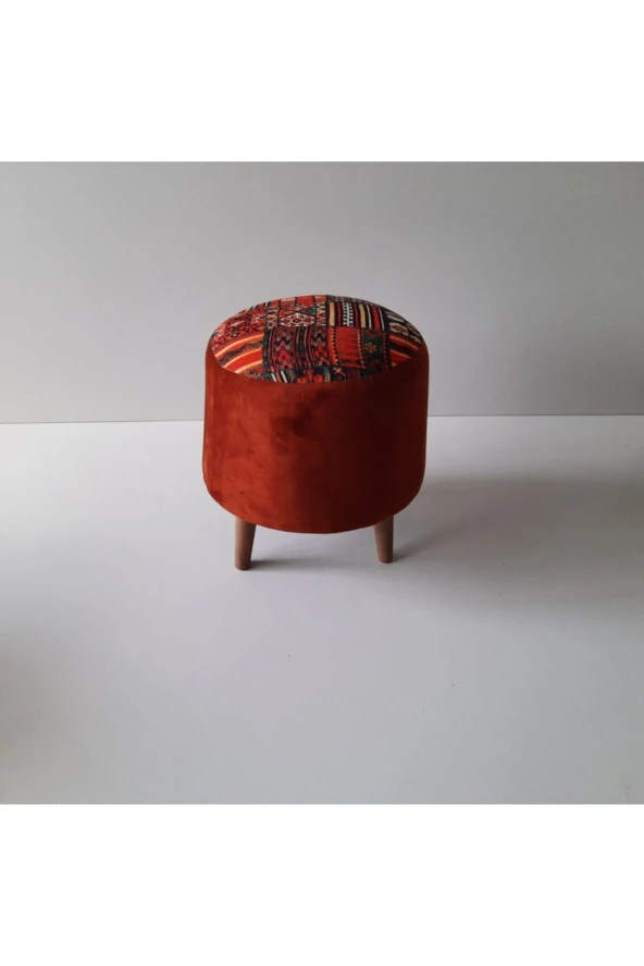 Mc Mobilya Sahra 35 Cm Çap Silindir Daire Puf Tabure Kilim