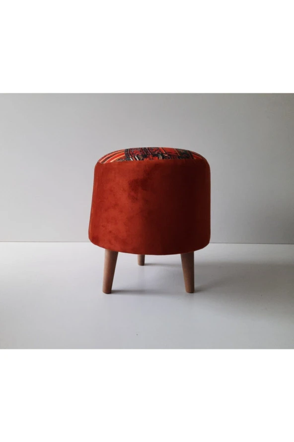 Mc Mobilya Sahra 35 Cm Çap Silindir Daire Puf Tabure Kilim - Resim 2