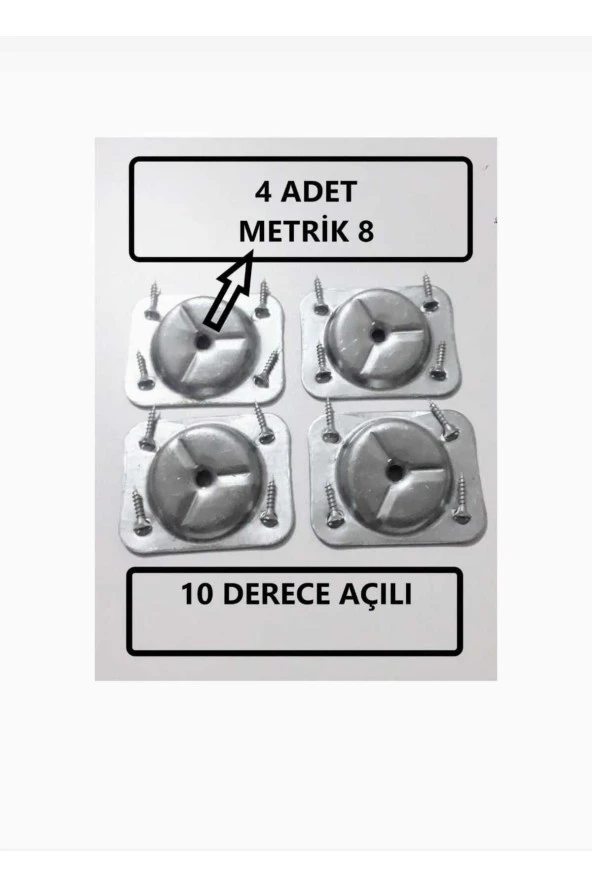 Mc Mobilya Zigon Sehpa Puf Bench Ayak Bağlantı Aparatı (4 Adet Ayak Aparatı 12 Adet Vida) - 3