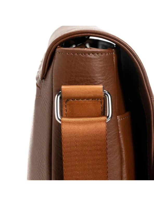 Grande Hakiki Deri Erkek Postacı Çantası Taba 4253 - Resim 5