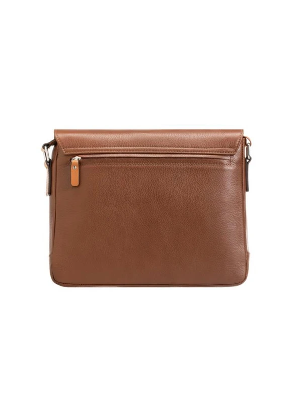 Grande Hakiki Deri Erkek Postacı Çantası Taba 4253 - Resim 7