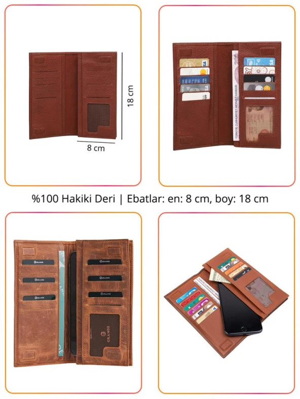 Grande Hakiki Deri Erkek Cüzdan Lacivert 1764 - Resim 2