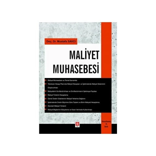 Maliyet Muhasebesi Mustafa Savcı