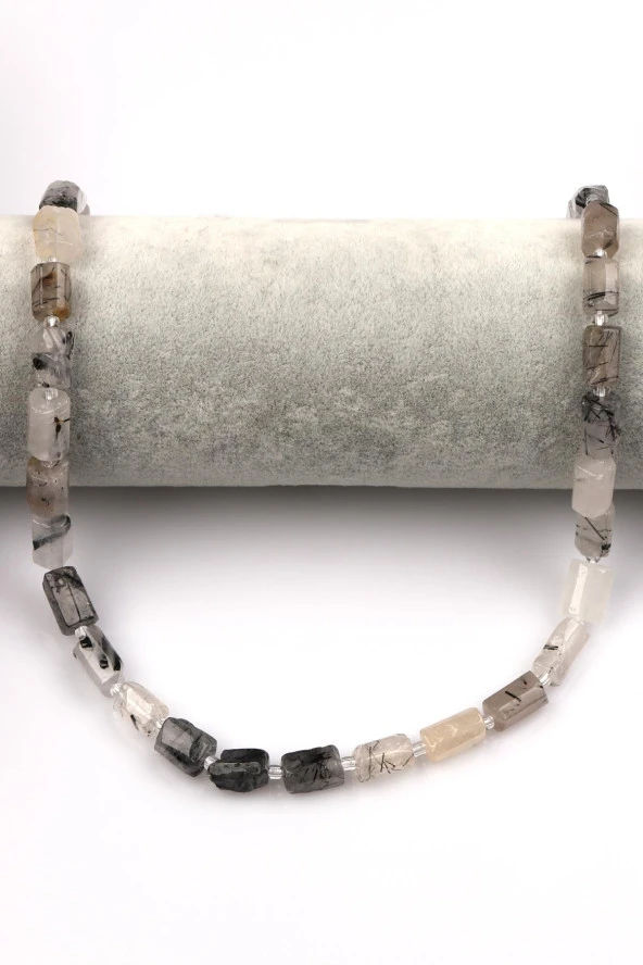 Rutil Kuvars Doğal Taş Dizi Boru Kesim - Resim 2