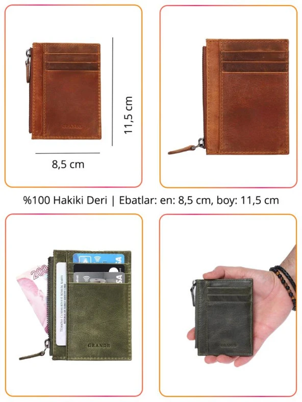 Grande Hakiki Deri Kartlık Mürdüm 853 - 2