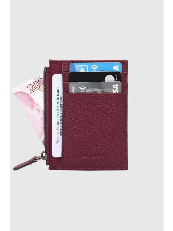 Grande Hakiki Deri Kartlık Mürdüm 853 - 3