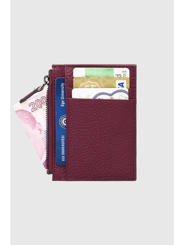 Grande Hakiki Deri Kartlık Mürdüm 853 - 4