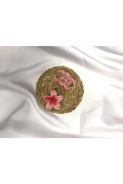 2'li Küçük Boy Lotus Çiçeği Mandal Toka 4.5 Cm - 6