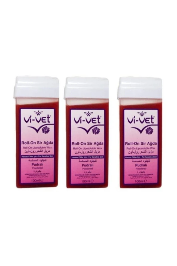 Vi-vet Roll-on Kartuş Sir Ağda Pudralı 100 ml 3 Adet