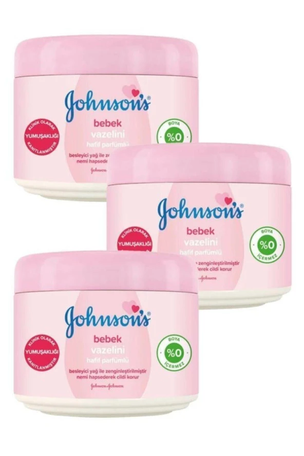 Johnson's Baby Nemlendiricili Bebek Bakım Vazelini Hafif Parfümlü 100ml (3Adet)