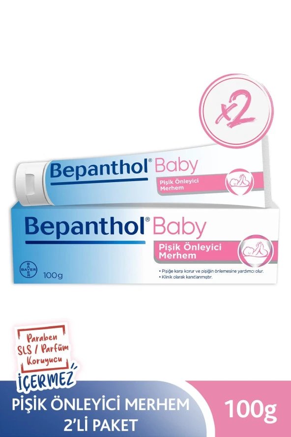 Bepanthol Baby Pişik Önleyici Merhem 100 gr 2li Paket