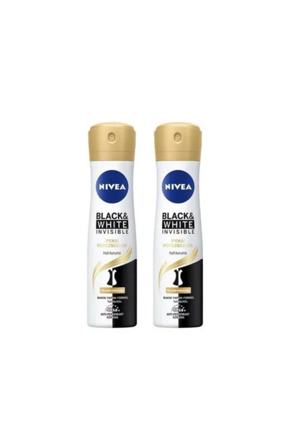 Nivea Deo.Sprey Kadın Black&Whıte Ipeksi Pürüzsüzlük 150Ml (2Adet)