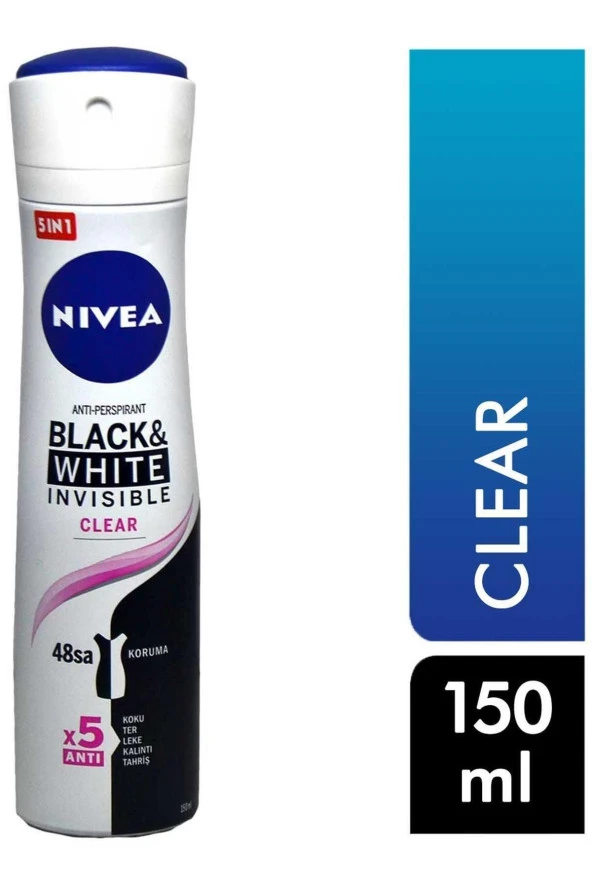 Nivea Deo. Sprey Kadın Invisible Black&White Clear 150ml