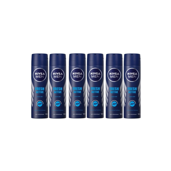Nivea Men Sprey Deodorant Fresh Active 150 ml 6 Adet