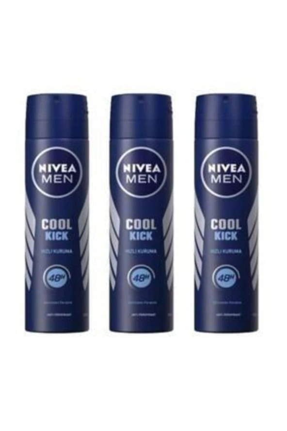 Nivea Cool Kick Erkek Deodorant 150 ml X 3 Adet