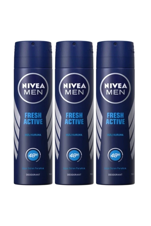 Nivea Erkek Men Fresh Active Deodorant Sprey 150 ml 3 Adet