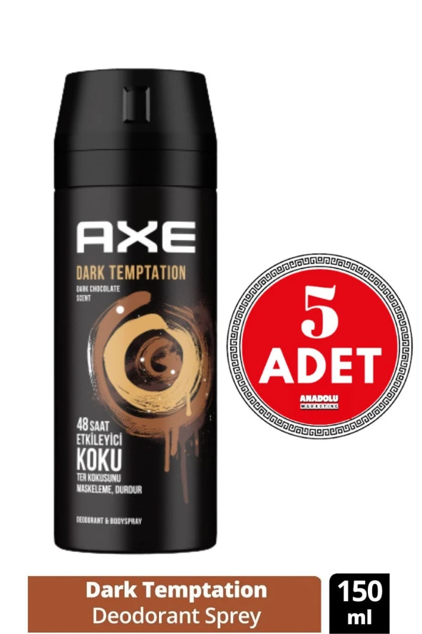 Axe Dark Temptation Erkek Sprey Deodorant 150 ml 5 Adet