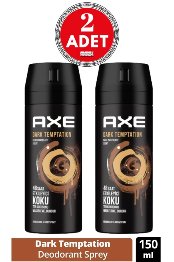 Axe Dark Erkek Sprey Deodorant 150 Ml 2 Adet
