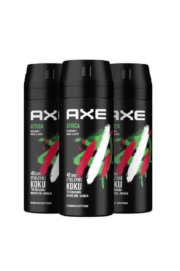 Axe Deodorant Sprey 150ml Afrıca X3