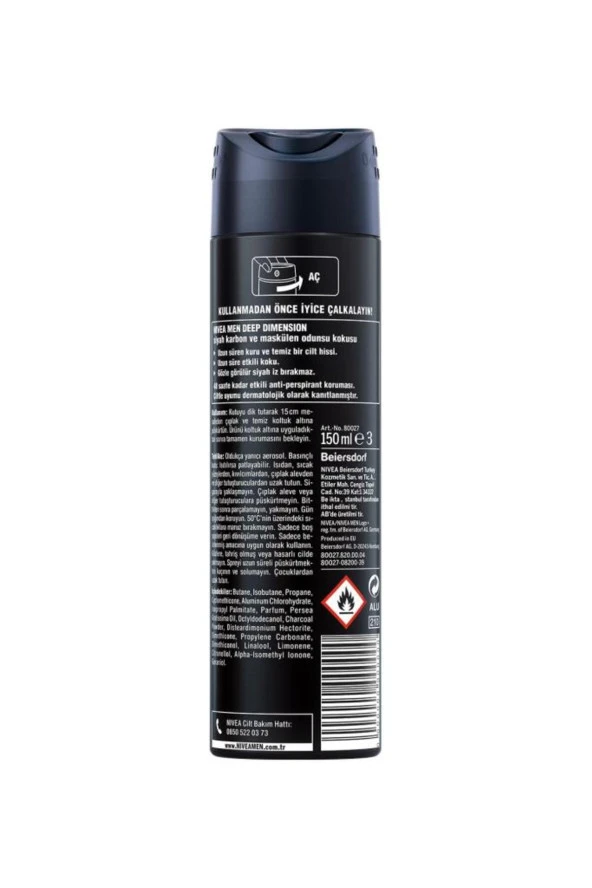 Nivea Men Deep Dimension Sprey Deodorant 150 ml - 3