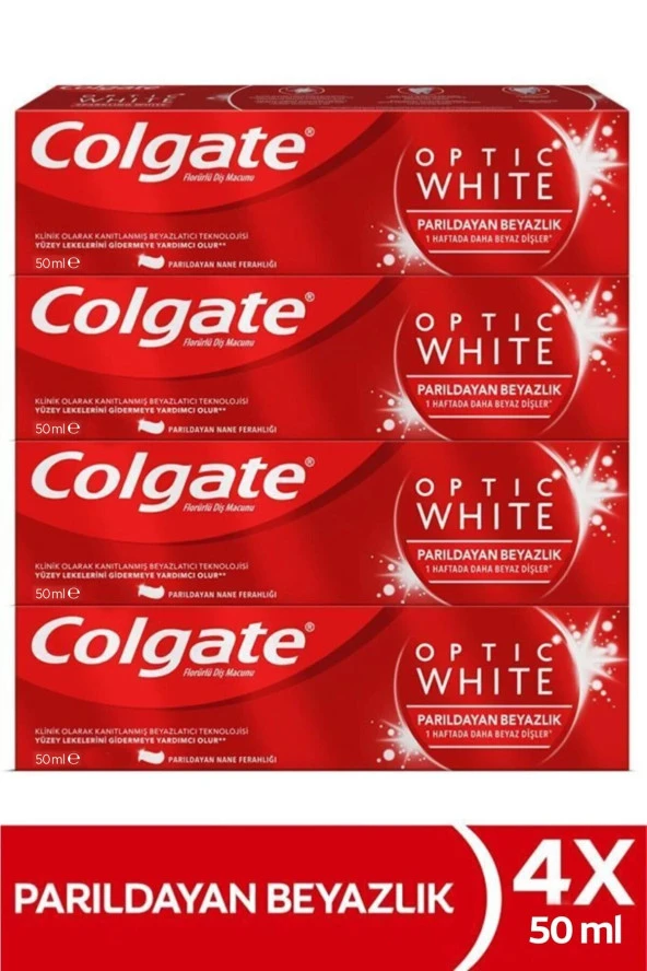 Colgate Optic White Parıldayan Beyazlık Diş Macunu 50 ml 4 Adet