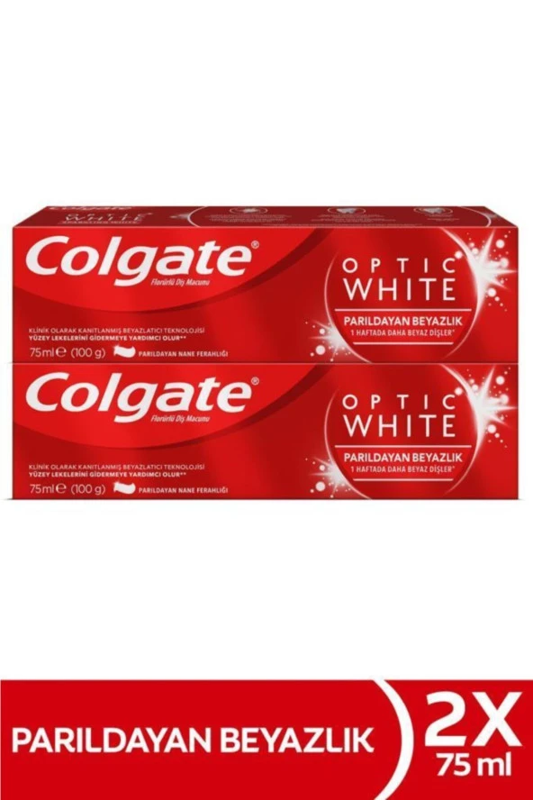 Colgate Optic White Parıldayan Beyazlık Beyazlatıcı Diş Macunu 75 ml 2 Adet