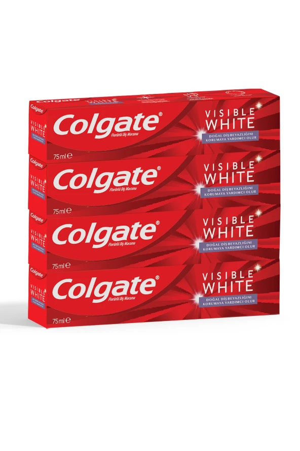 Colgate Visible White Maksimum Beyazlık Diş Macunu 75 ml 4 Adet
