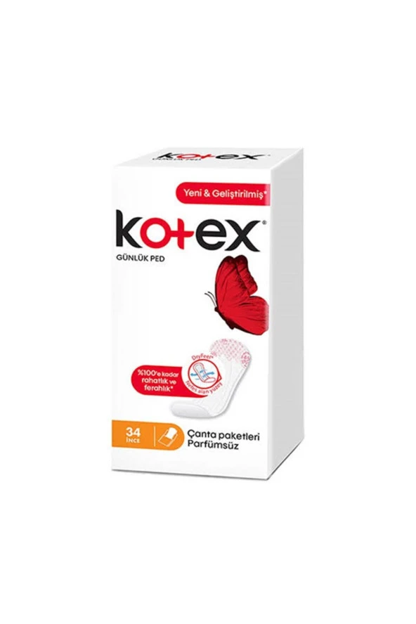 Kotex Günlük Ped Parfümsüz 34'lü 1 Paket