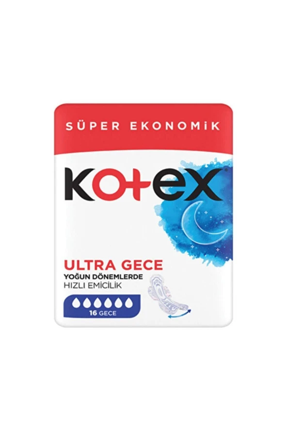 Kotex Ultra Gece Ped Ekonomik 16'Lı 5 Paket