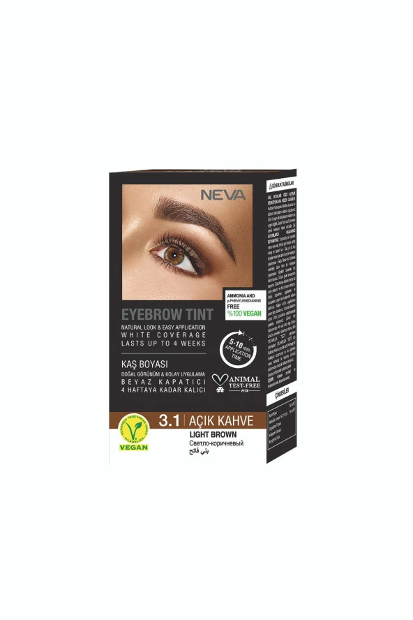 Neva Eyebrow Tınt Kaş Boyası 15Ml (Vegan) 3.1 Açık Kahve